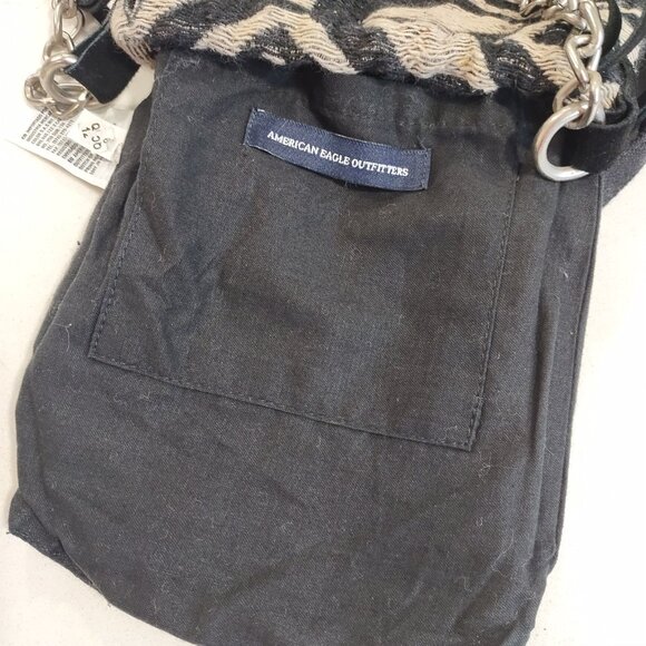 American Eagle Out Bag S Crossbody Boho Aztec Leather Canvas Festival Western - Picture 16 of 16